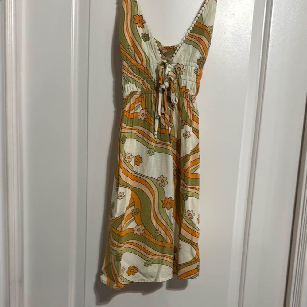 Wild Fable Green and Orange Floral Midi Dress